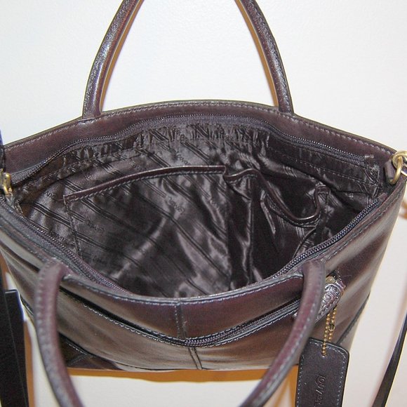 LOUVIER Black genuine Leather Cross body TOTE HAND BAG - Picture 11 of 12